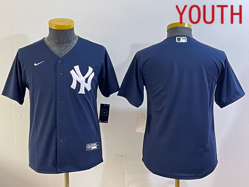 Youth New York Yankees Blank Blue Game 2024 Nike MLB Jersey style 120916->youth mlb jersey->Youth Jersey